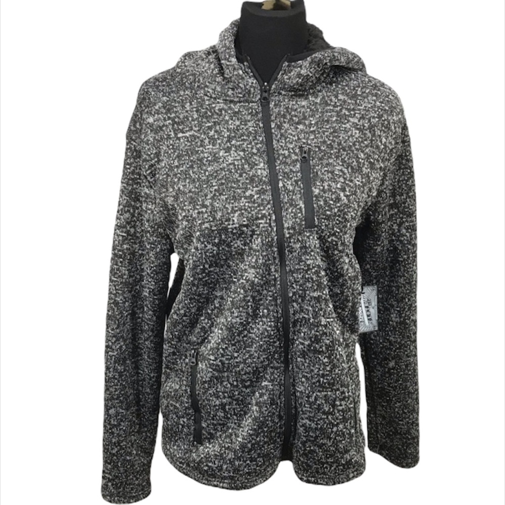 Brooklyn Cloth Zip-Up Fleece Lined Hoodie, Black, Small